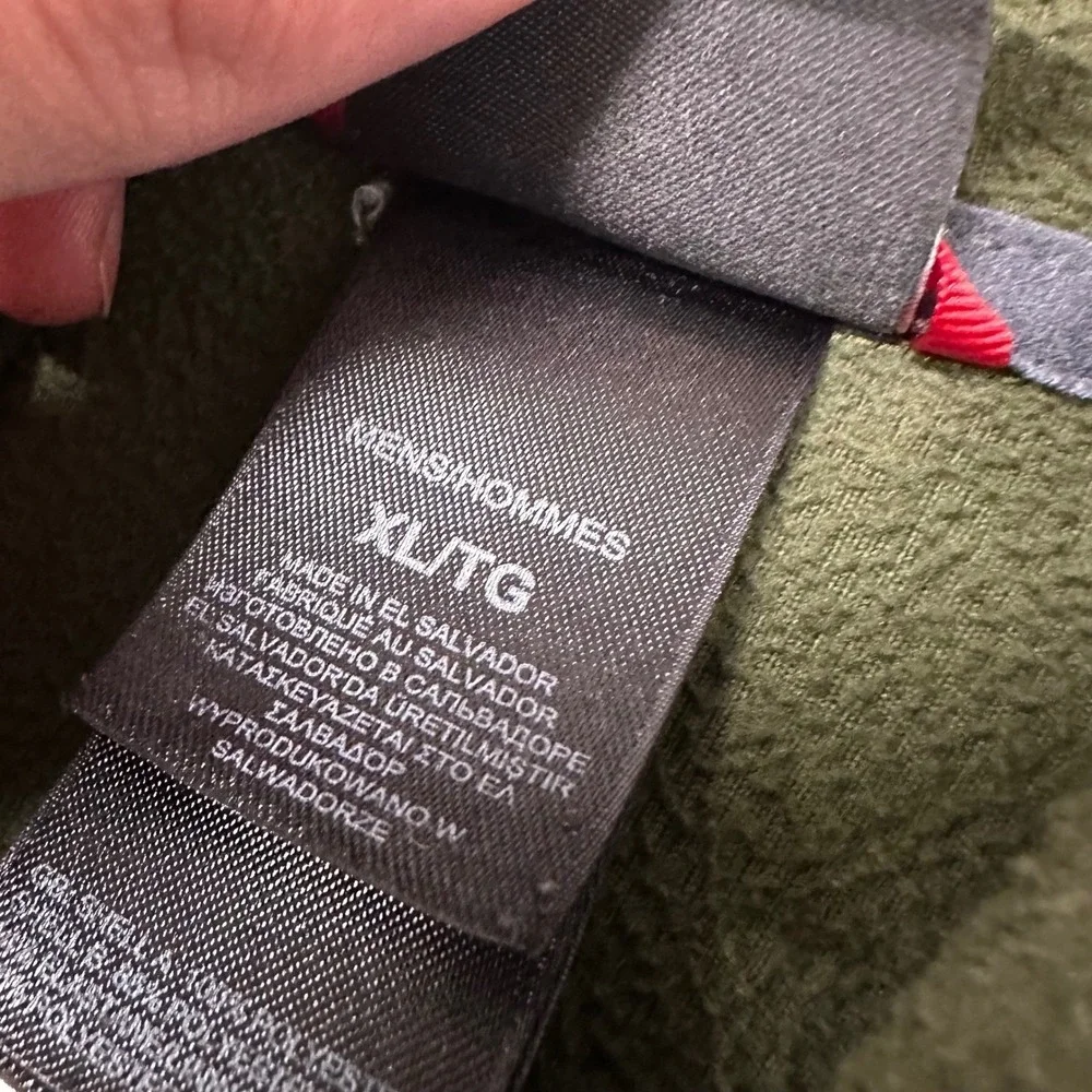 The North Face Mens XL Quarter Zip Fleece Pullover Olive Green Grey‎ 2543